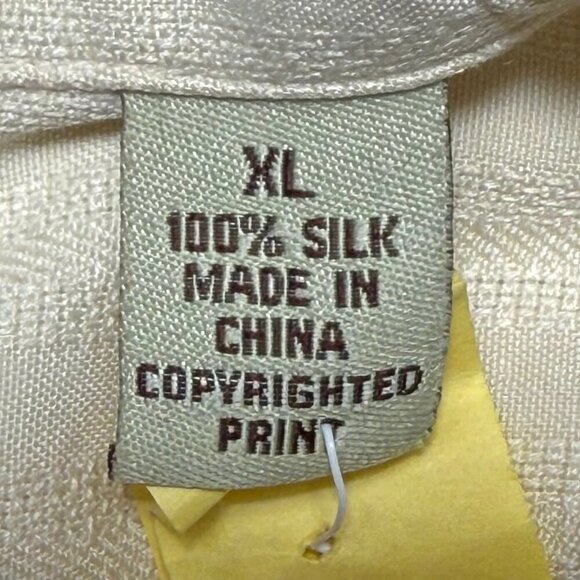 Tommy Bahama 100% Silk Mens XL Ivory Floral Tropical Hawaiian Aloha Short Sleeve - Picture 4 of 12